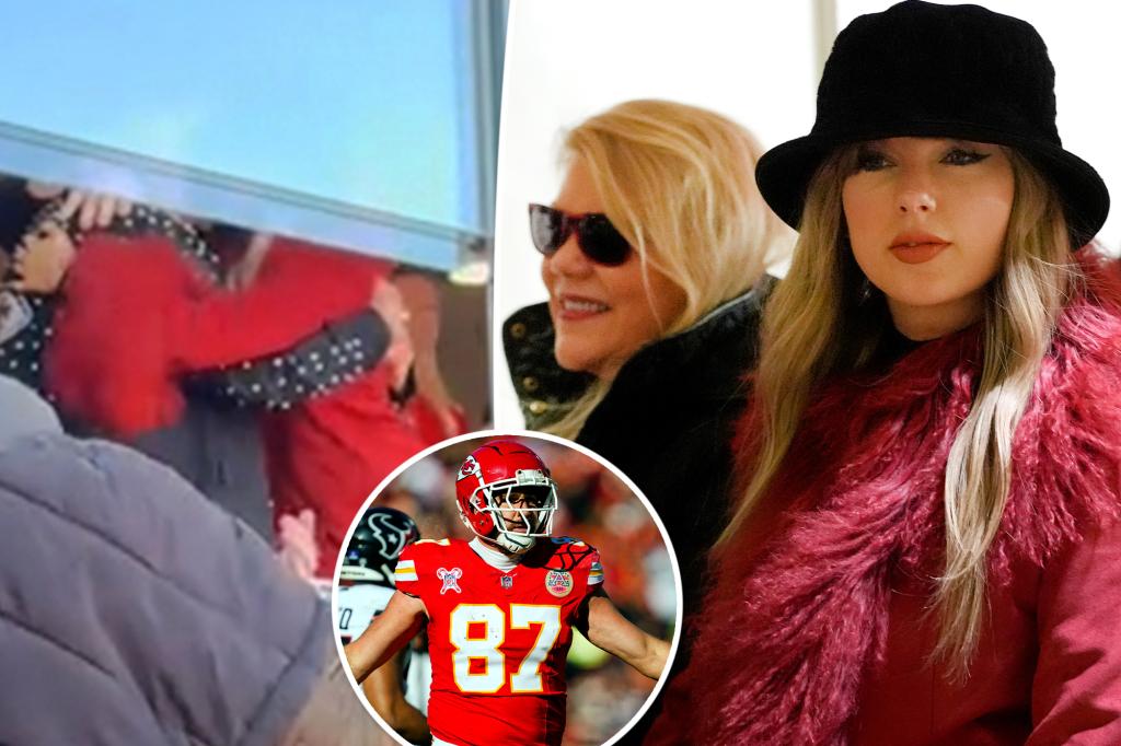 Taylor Swift shares group hug with mom, Andrea, and Donna Kelce after…