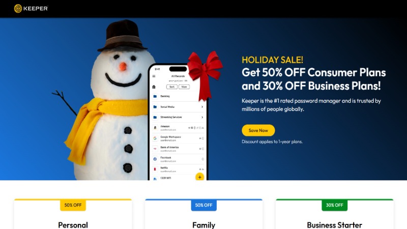 Secure your data this holiday season with Keeper’s biggest sale yet