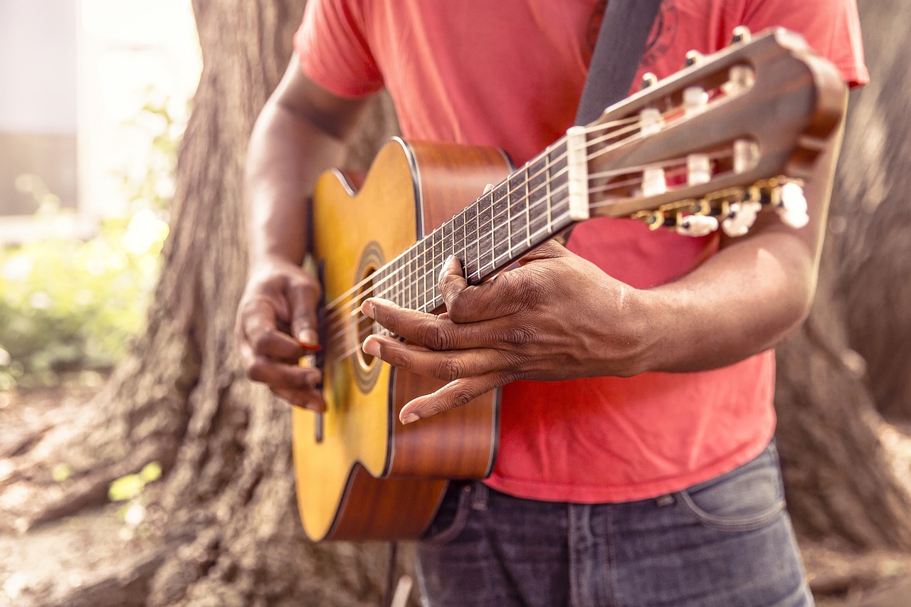 guitar, music, man