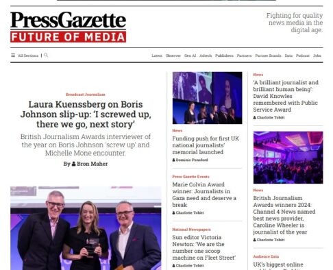 Press Gazette launches website registration wall