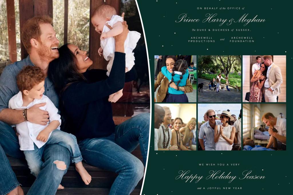 Prince Harry and Meghan Markle share family Christmas card with rare…